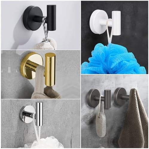 MDVora 2-Pack White Towel Hooks Space-Saving Wall-Mounted Design