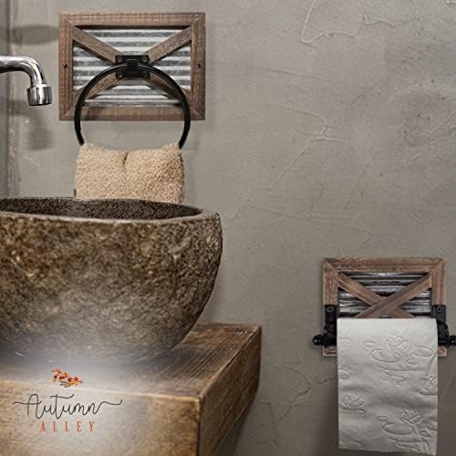 autumn alley rustic barn door toilet paper holder