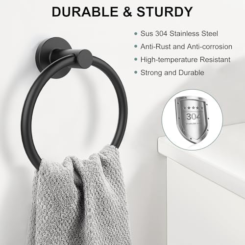 SetSail Black Wall-Mounted Towel Holder Toilet Paper