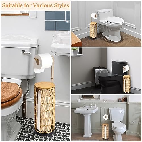 Trongee Freestanding Toilet Paper Holder with Storage