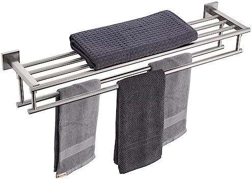 Sturdy 32-inch Towel Bar with Brushed Nickel for Home Bathroom Use