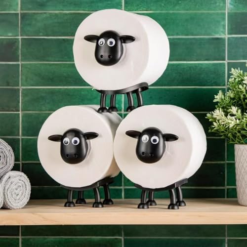 BOALORD Playful Sheep 3-Pack Toilet Paper Holder Set