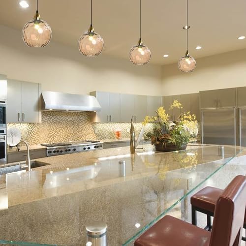 Dimmable Amber Glass Pendant Chandelier