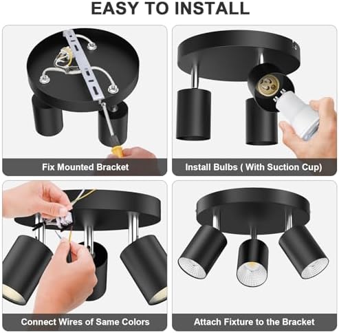 3-Light Track Lighting Kit for Kitchens Living Rooms