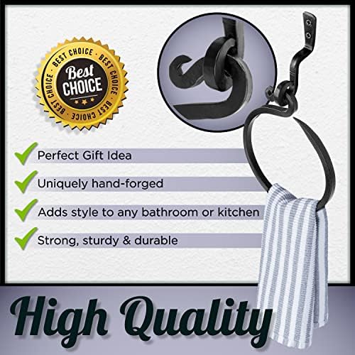 Stur-De Handmade Wrought Iron Towel Ring for Kitchen Bathroom