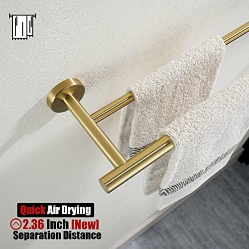 JQK 5-Piece Bathroom Hardware Set Brass Gold