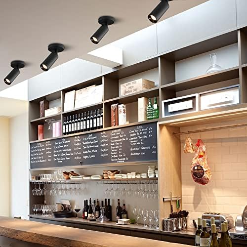 KCO Lighting Adjustable Tilt Track Light Heads Matte Black Ceiling Mount Spotlight