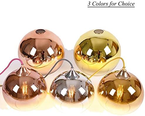 Dimmable Globe Pendant Light with Chrome Shade